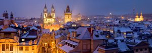 Prague old town square in winter